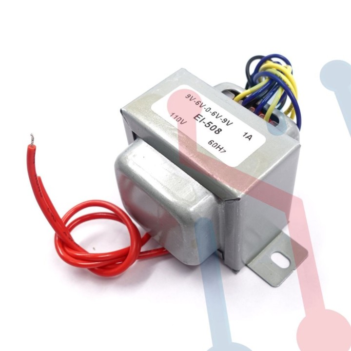 Transformador 9-6-0-6-9VAC 1A (EI508)
