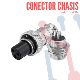 Conector Chasis 3 Pin GX12-3