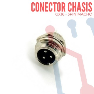 Conector Chasis 3 Pin GX12-3