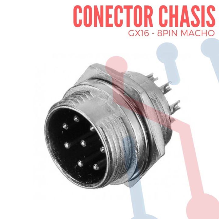 Conector Chasis Macho 8 Pin GX16-8