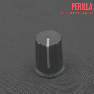 Perilla Negra Estriada para Potenciómetro 19mm