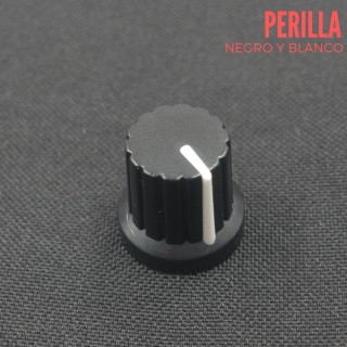 Perilla Negra Estriada para Potenciómetro 15mm