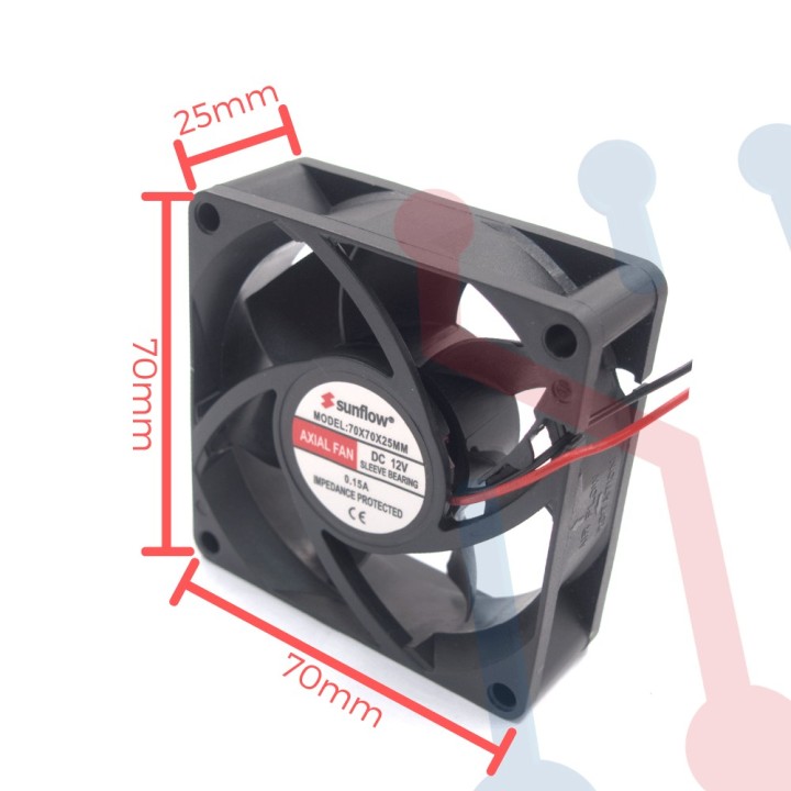Ventilador 12V  70x70x25mm