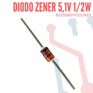 Diodo Zener 5,1V 1/2W (BZX55B5V1)
