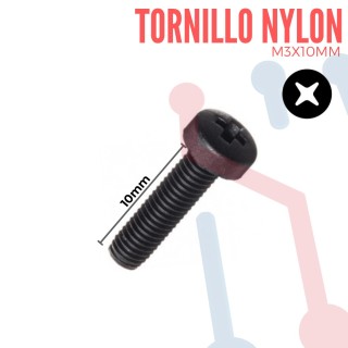 Tornillo Nylon Cabeza Redonda  M3 10mm