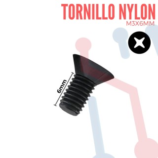 Tornillo nylon Cabeza Plana  M3 6mm
