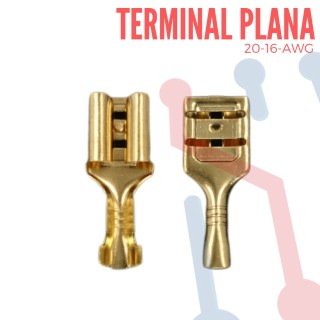 Terminal No Aislada Plana AWG 20-16 (100 UND)
