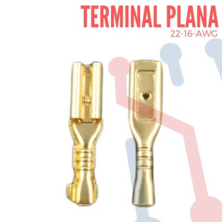 Terminal No Aislada Plana AWG 22-16 (100 UND)
