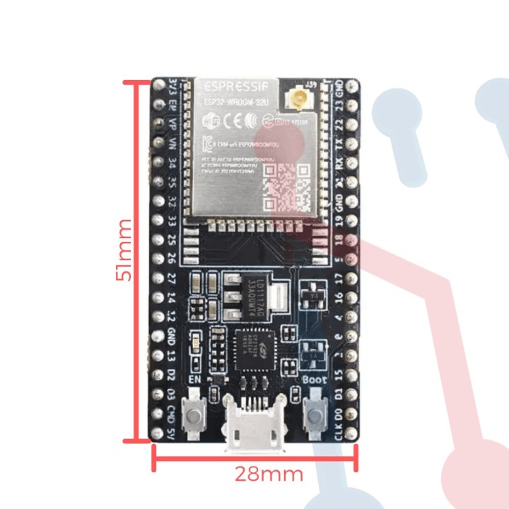 Modulo WIFI ESP32-WROOM-32U (38 Pines)
