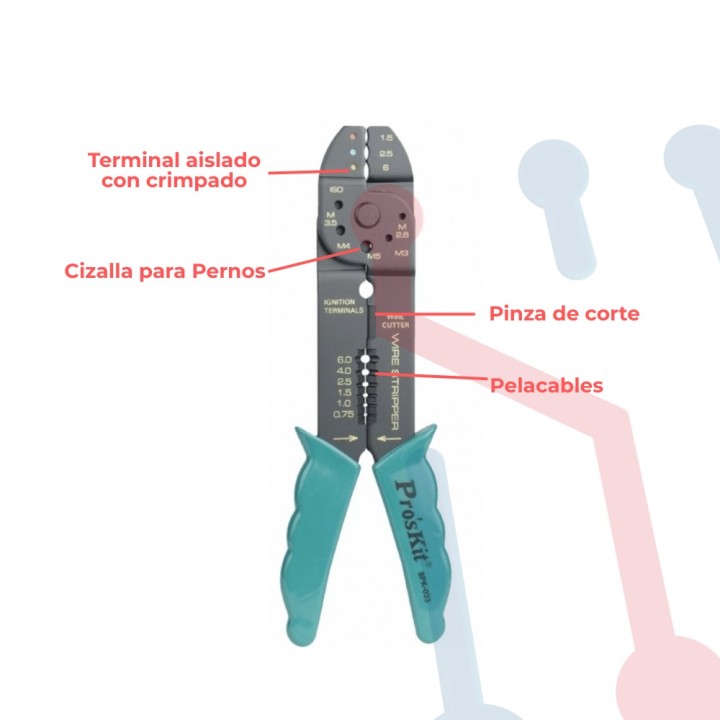 Pelacable y Ponchadora Proskit (8PK-033)