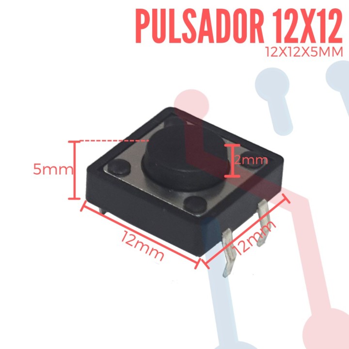 Pulsador 12x12x5mm