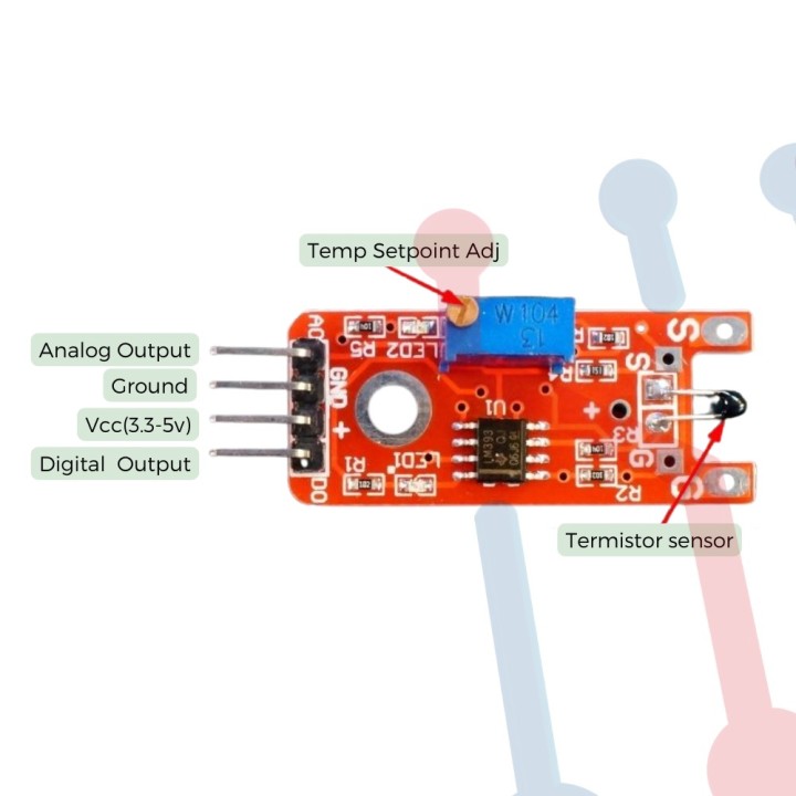 Tarjeta sensor de temperatura NTC
