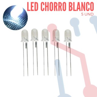 Led Chorro 5mm Blanco (5 Pcs)
