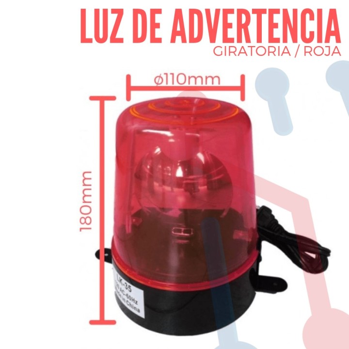 Luz de Advertencia Giratoria Roja 110Vac