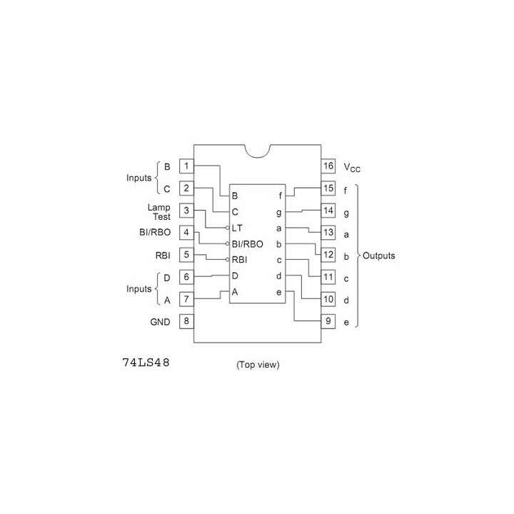Decodificador Cátodo Común 74LS48N