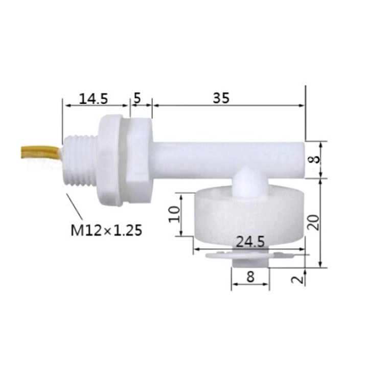 Sensor de Nivel Blanco en L (Flotador)