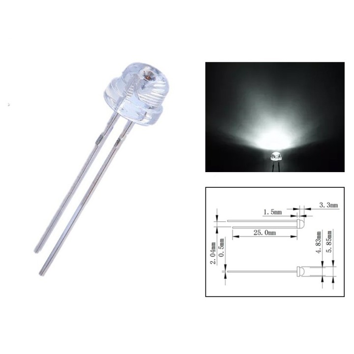 Led de Alta Intensidad  4.8mm Blanco