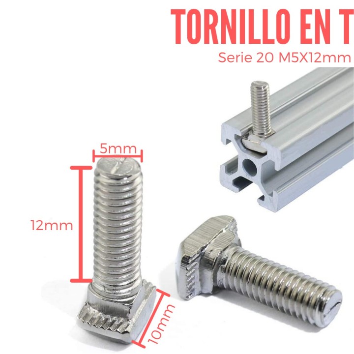 Tornillo en T  M5x12MM (2020/2040)