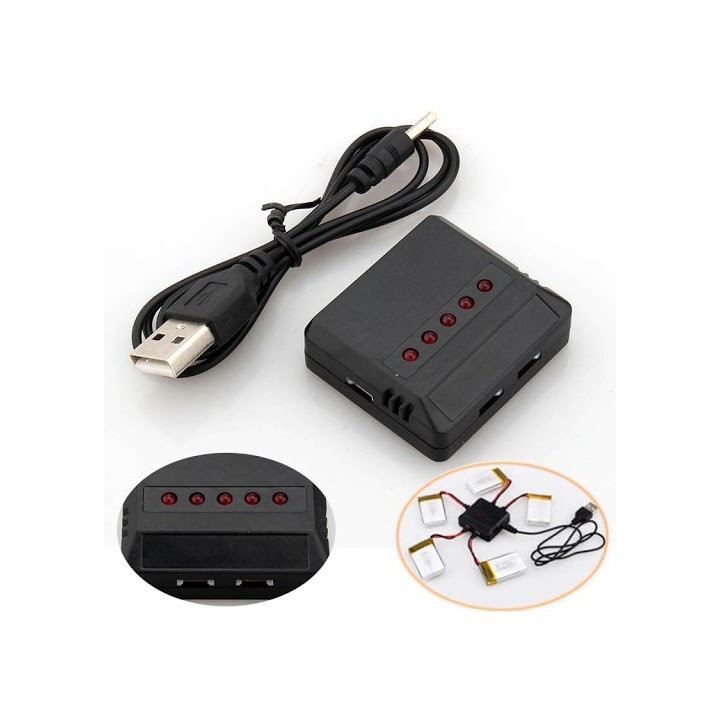 Cargador USB múltiple para Baterías de Dron 1S 3.7V