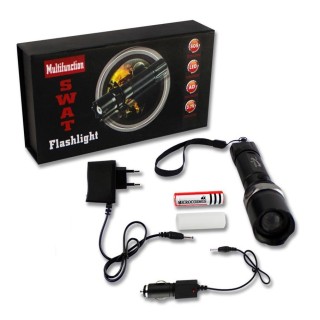 Linterna Recargable con Zoom 3 Modos de Ilumincación