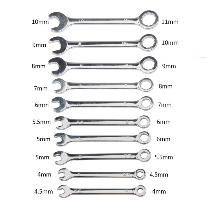 Kit de Herramientas 10 Llaves Pequeñas Fijas Mixtas