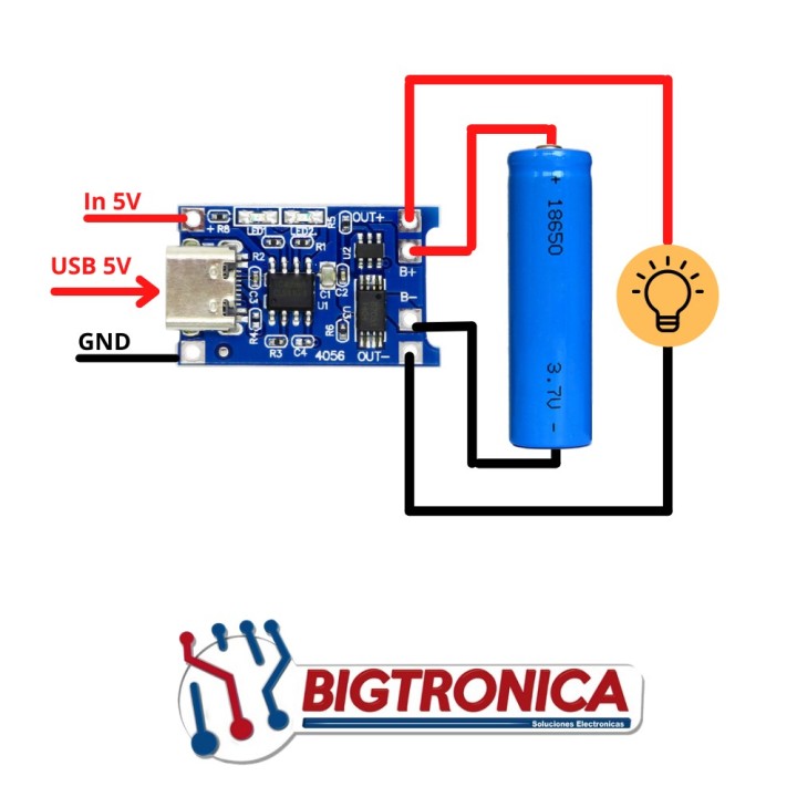 Cargador TP4056 Con Salida Tipo C