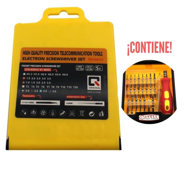 Kit Destornillador Snell Con 30 Puntas