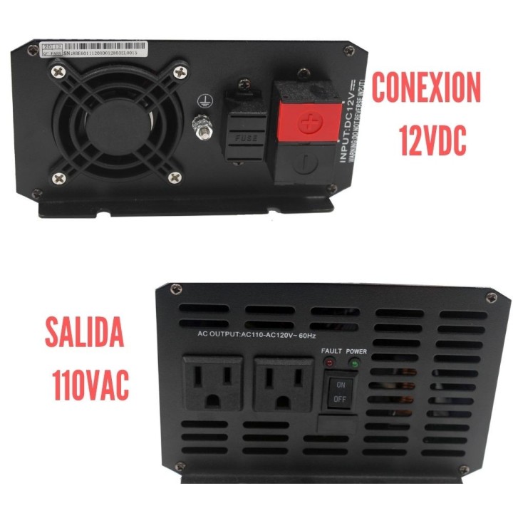 Inversor (Onda pura)  DC/AC 12V 600W-CarSpa