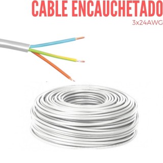 Cable Encauchetado Blindado  3X24 AWG  Blanco X Metro