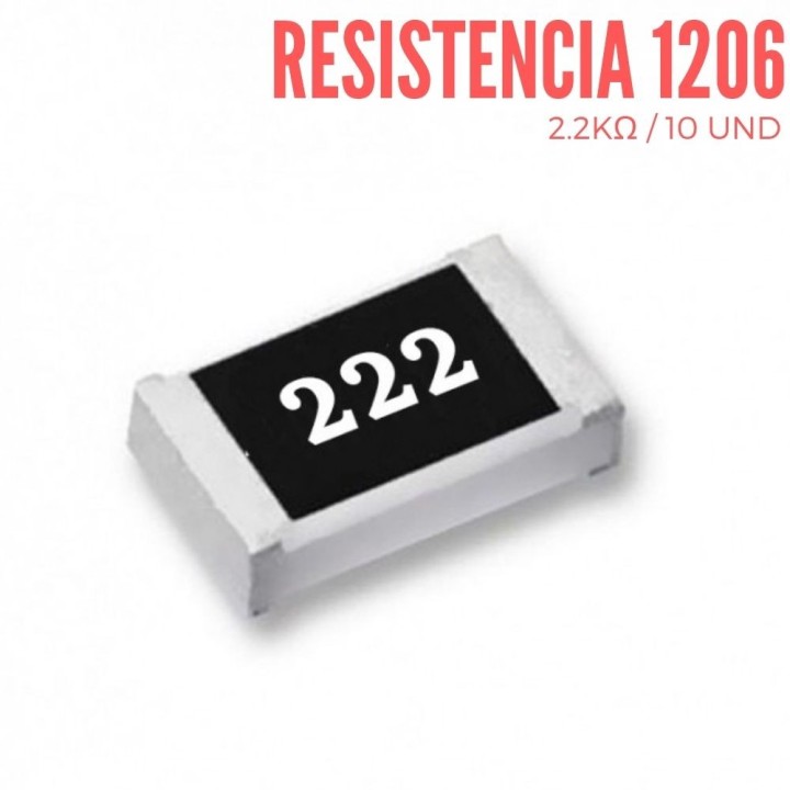 Resistencia 2.2KOhm  SMD  1206 1/4 W