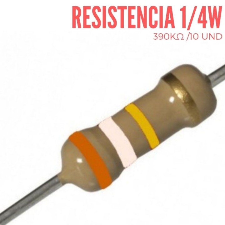 Resistencia Electrica 390K Ohm 1/4 W