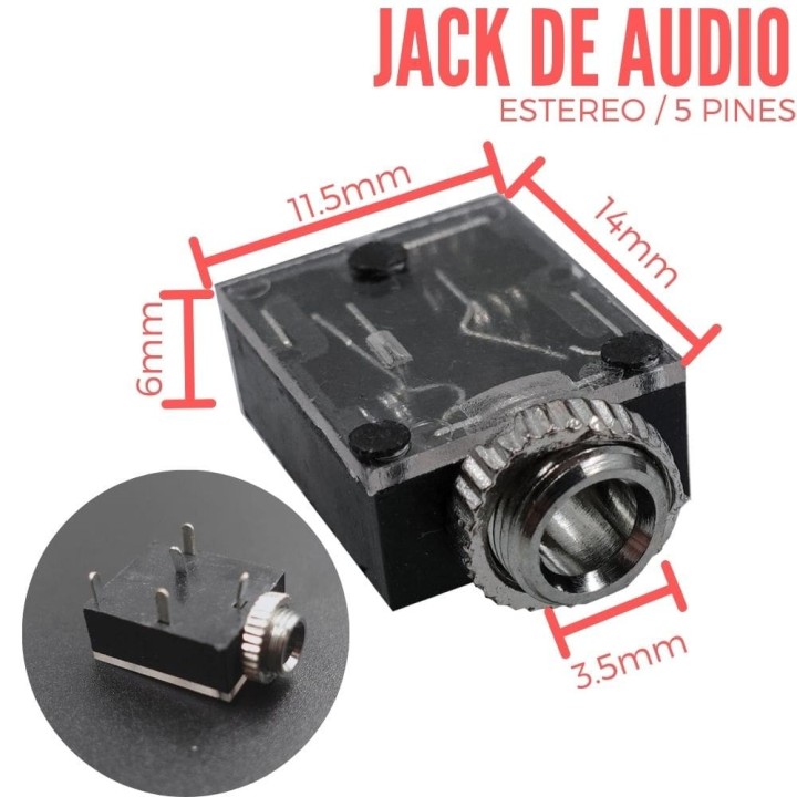 Jack Estereo para Chasis  3.5mm