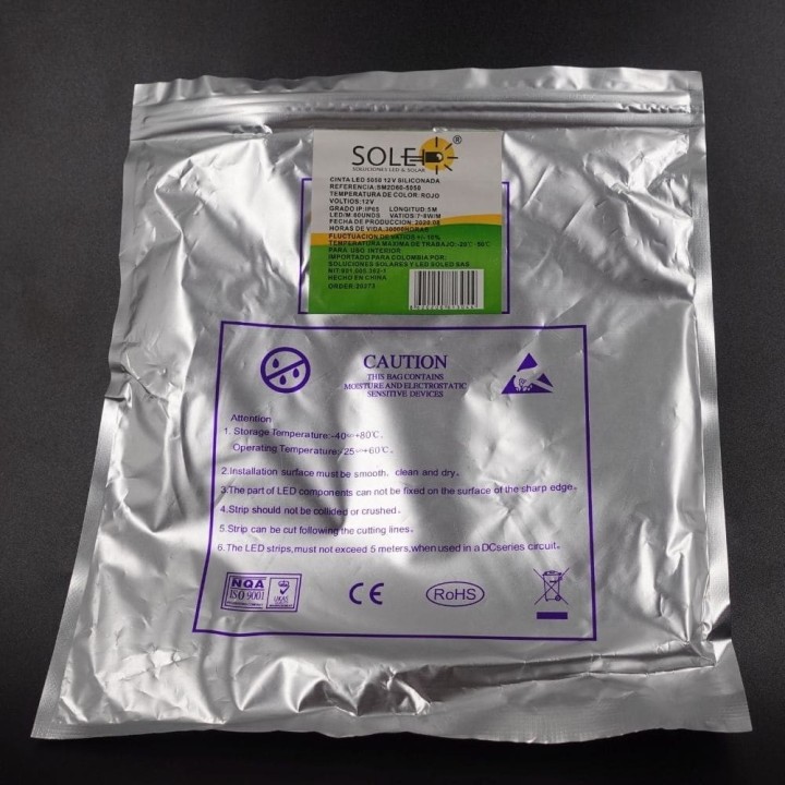 Cinta LED 5050 Rojo 12V (5 Metros)