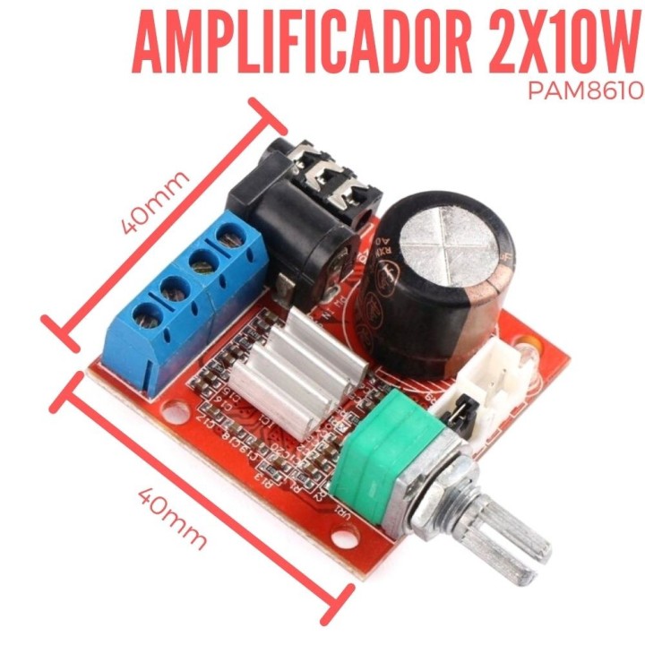 Amplificador Control de Volumen 2X10W (PAM8610)