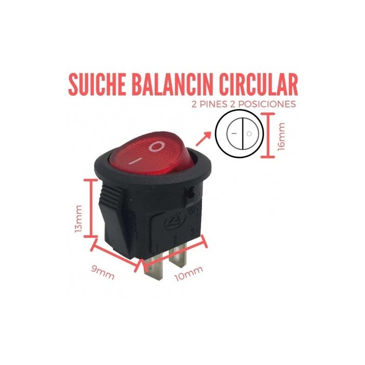 Suiche Balancin Rojo 2 Pin 3A