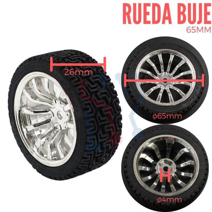 Rueda de Lujo en  Goma de 65mm