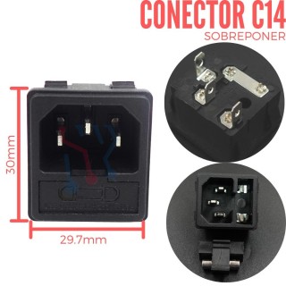 Conector de Cable de Poder, Porta-fusible y Suiche